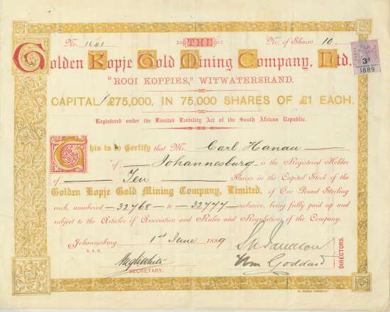 Golden Kopje Gold Mining Company, Ltd.