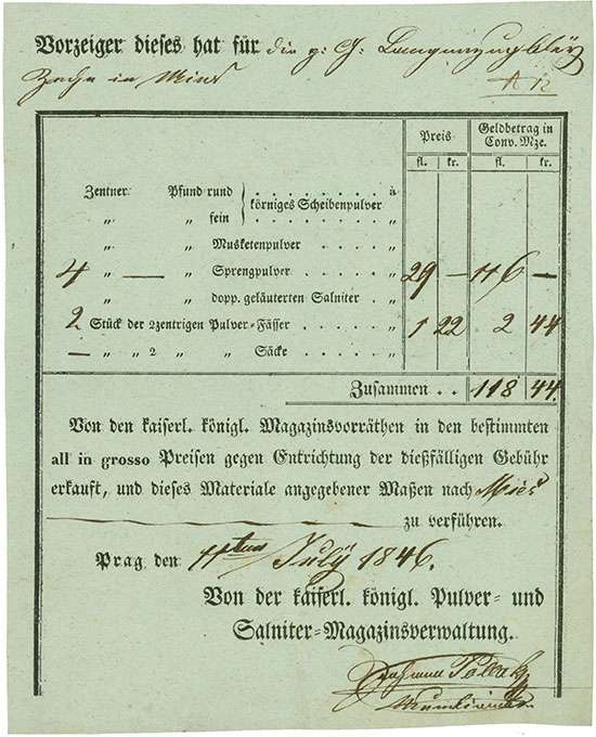 kaiserl. königl. Pulver- und Salniter-Magazinsverwaltung