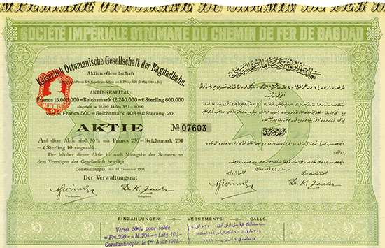 Kaiserlich Ottomanische Gesellschaft der Bagdadbahn / Imperial Ottoman Company of the Bagdad Railway