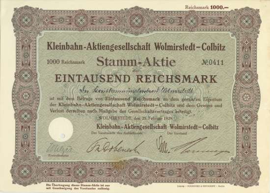 Kleinbahn-Aktiengesellschaft Wolmirstedt-Colbitz