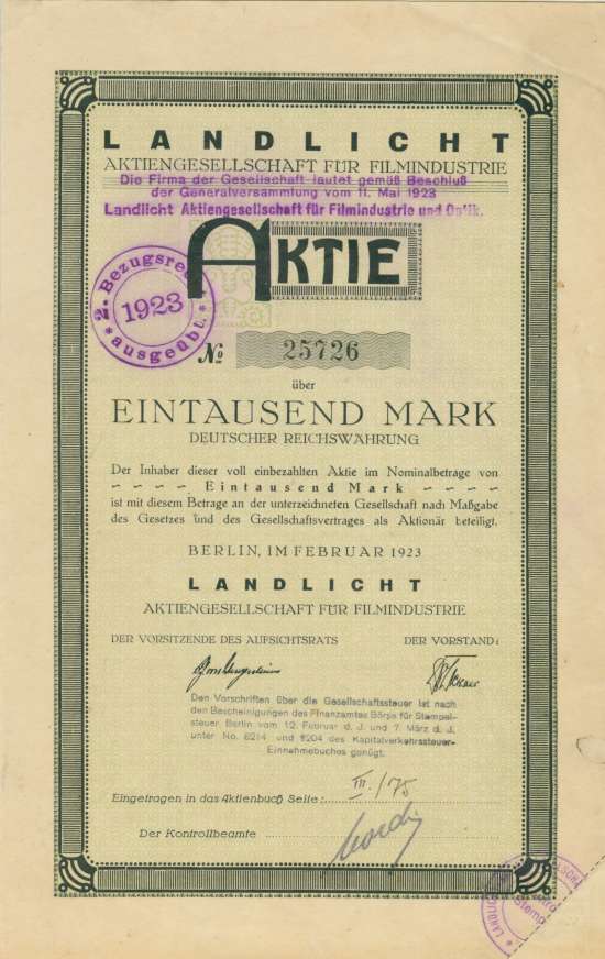 Landlicht AG für Filmindustrie