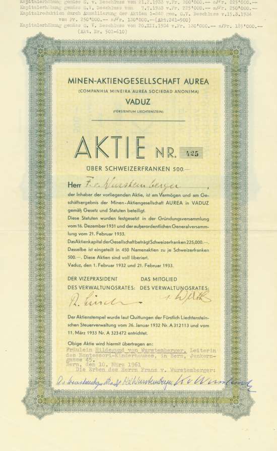 Minen-Aktiengesellschaft Aurea