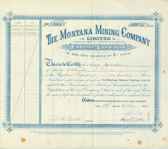 Montana Mining Company, Limited