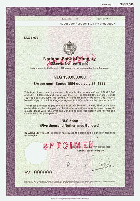 National Bank of Hungary (Magyar Nemzeti Bank) [2 Stück]