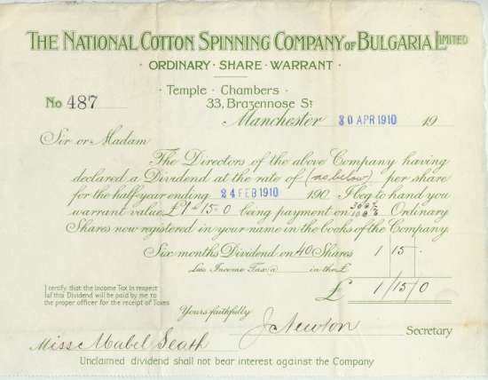 National Cotton Spinning Company of Bulgaria, Limited