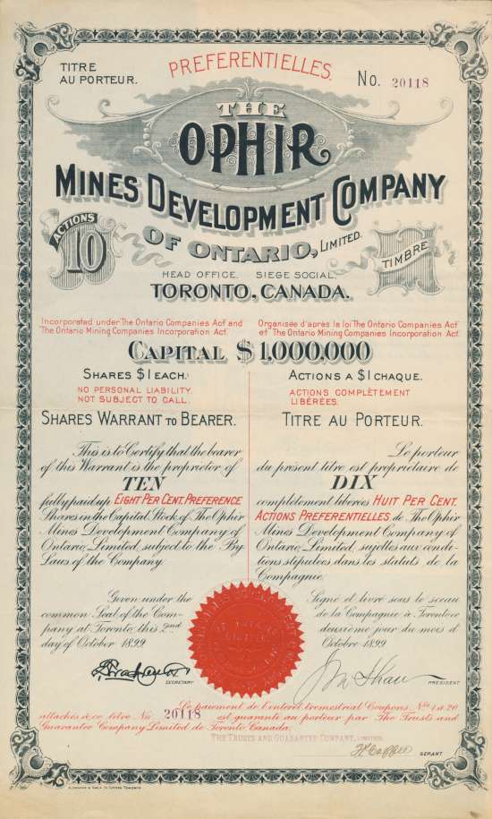 Ophir Mines Development Company of Ontario, Limited