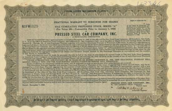 Pressed Steel Car Company, Inc.