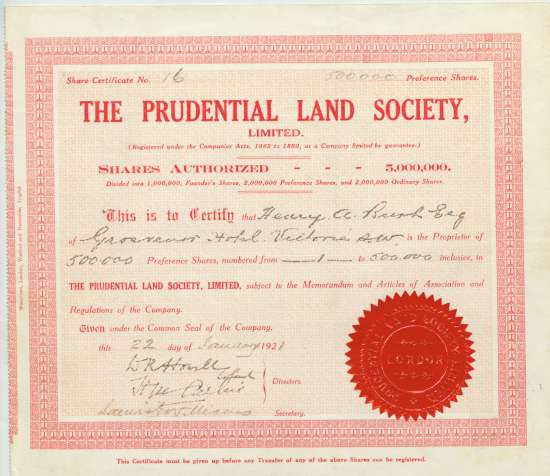 Prudential Land Society, Limited