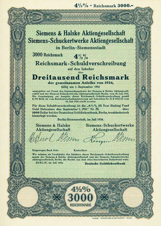 Siemens & Halske AG + Siemens-Schuckertwerke AG