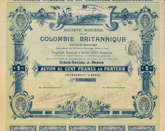Société Miniére de la Colombie Britannique Société Anonyme