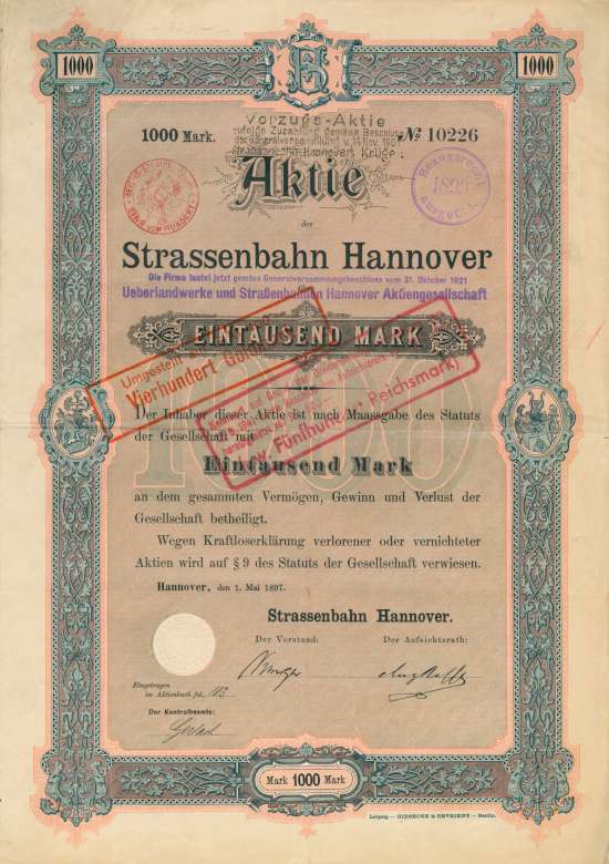 Strassenbahn Hannover (Ueberlandwerke und Straßenbahnen Hannover AG)