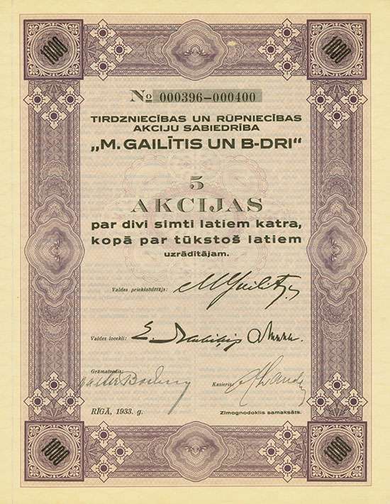 Tirdzniecibas un Rupniecibas Akciju sabiedriba “M. Gailitis un B-Dri”