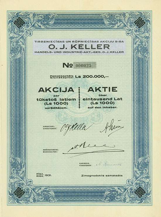 Tirdzniecibas un Rúpniecibas Akciju Sabiedriba O. J. Keller / Handels- und Industrie-AG O. J. Keller