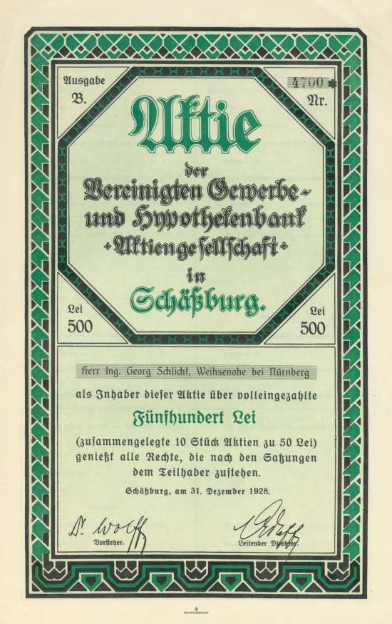 Vereinigte Gewerbe- und Hypothekenbank AG