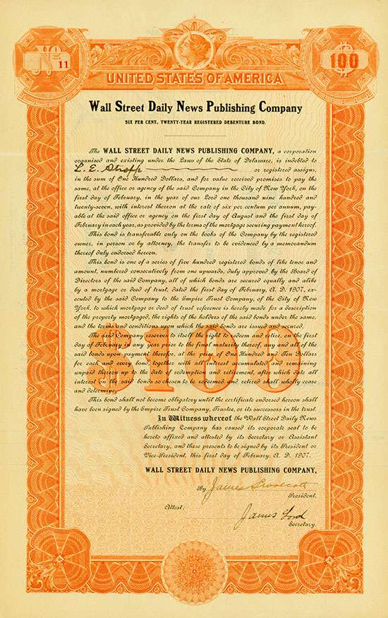 Wall Street Daily News Publishing Company