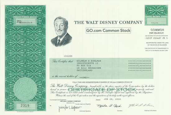 Walt Disney Company - GO.com Common Stock
