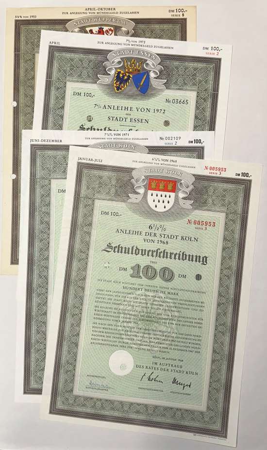 DM-Stadtanleihen Nordrhein-Westfalen [4 Stück]