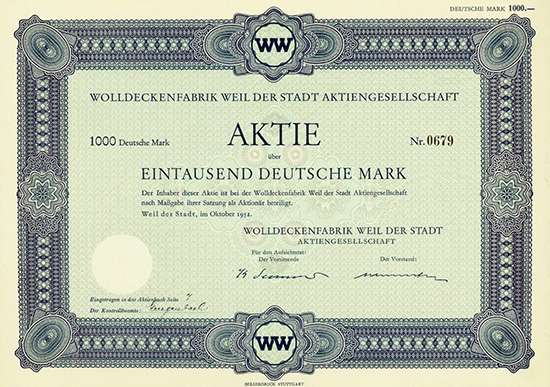 Wolldeckenfabrik Weil der Stadt AG