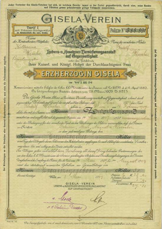 Gisela-Verein Lebens- u. Aussteuer-Versicherungsanstalt auf Gegenseitigkeit