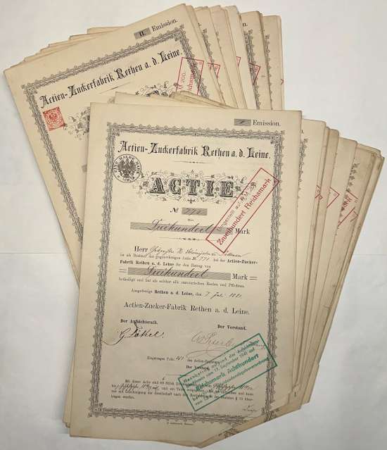 Actien-Zuckerfabrik Rethen a. d. Leine [63 Stück]
